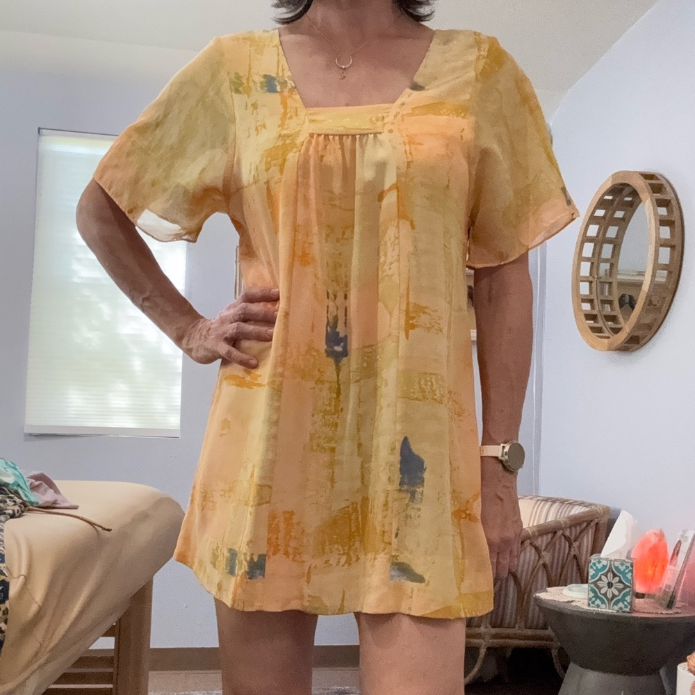 Maeve anthropologie silk and cotton watercolor mini dress size 2